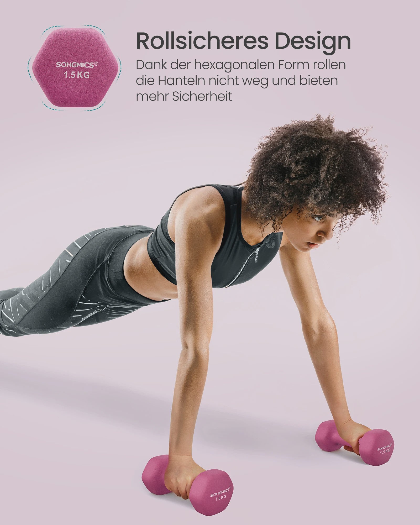 SONGMICS Halterset met Standaard - 6x Halters (1kg, 1.5kg, 2kg) met Neopreen Coating