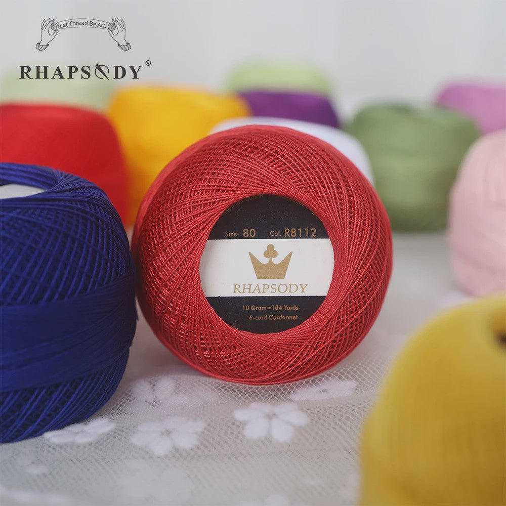 Rhapsody Garen Maat 80 - 100% Egyptisch Katoen voor Haken, Breien & Macramé - 31 Kleuren