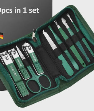 Professionele Manicure & Pedicure Set (9 Delig) - Roestvrij Staal met Reis Etui