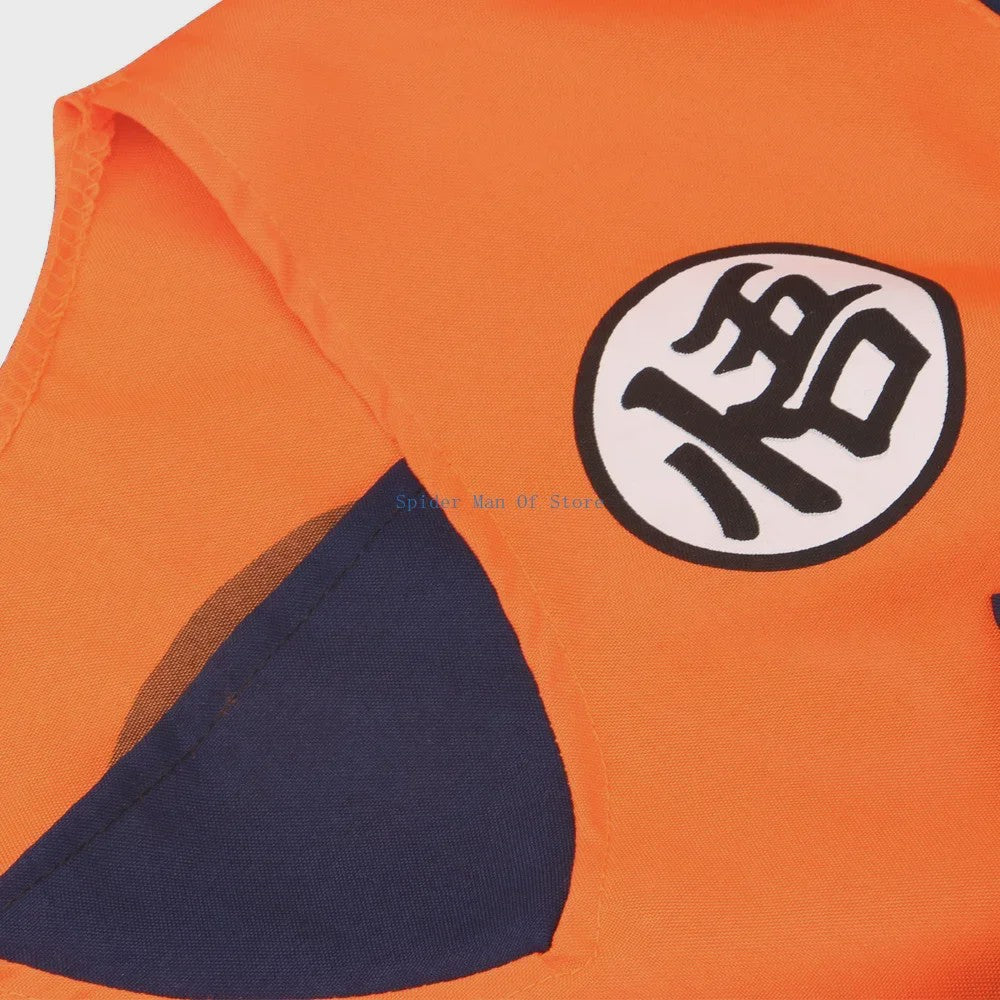 Son Goku Kinderkostuum met Pruik en Staart - Anime Cosplay Feestkostuum