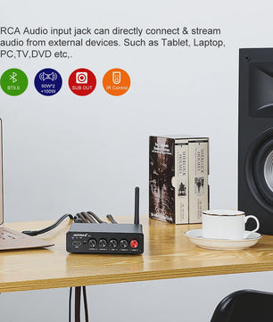AIYIMA B01 2.1 Bluetooth Versterker TPA3116D2 - 100W HiFi Digitale Klasse D Audioversterker met Bass & Treble