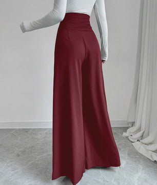 Modieuze Wijde Pijp Pantalon Dames - Comfortabel & Ademend Kantoor & Casual