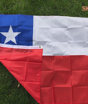 Chile Vlag 90x150cm - Polyester Vlaggenbanner met 2 Ophangringen