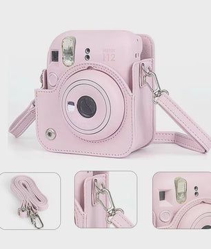 PU Lederen Beschermhoes met Schouderband voor Fujifilm Instax Mini 12 Camera