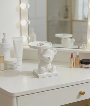 Creatieve Zittende IJsbeer met Dienblad - Opbergaccessoire voor Sleutels en Decoraties