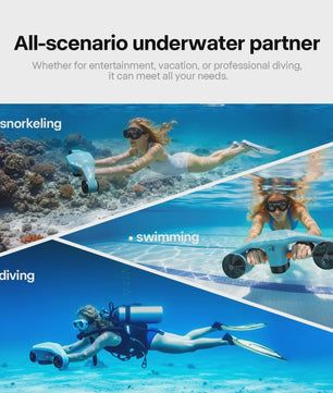 Asiwo MANTA 2 Onderwater Scooter - 40M Waterdicht, met Camera Mount voor Duiken & Snorkelen