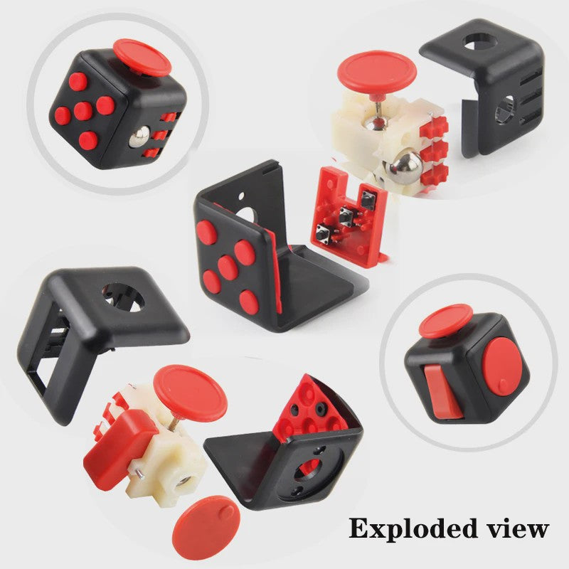 Fidget Cube & Dodecahedron: 6/12 Zijden Stressverlichter & Sensorisch Speelgoed