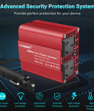 300W Auto Omvormer met Dubbele USB (5V/3A) - AC 110V/220V | Draagbare Stroomvoorziening