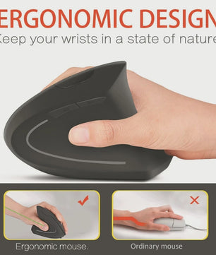 Ergonomische Verticale Draadloze Muis - Oplaadbaar & Draagbaar voor PC/Laptop