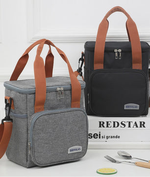 Moderne Lunchtas met Grote Capaciteit - Dubbele Isolatie & Crossbody Draagband