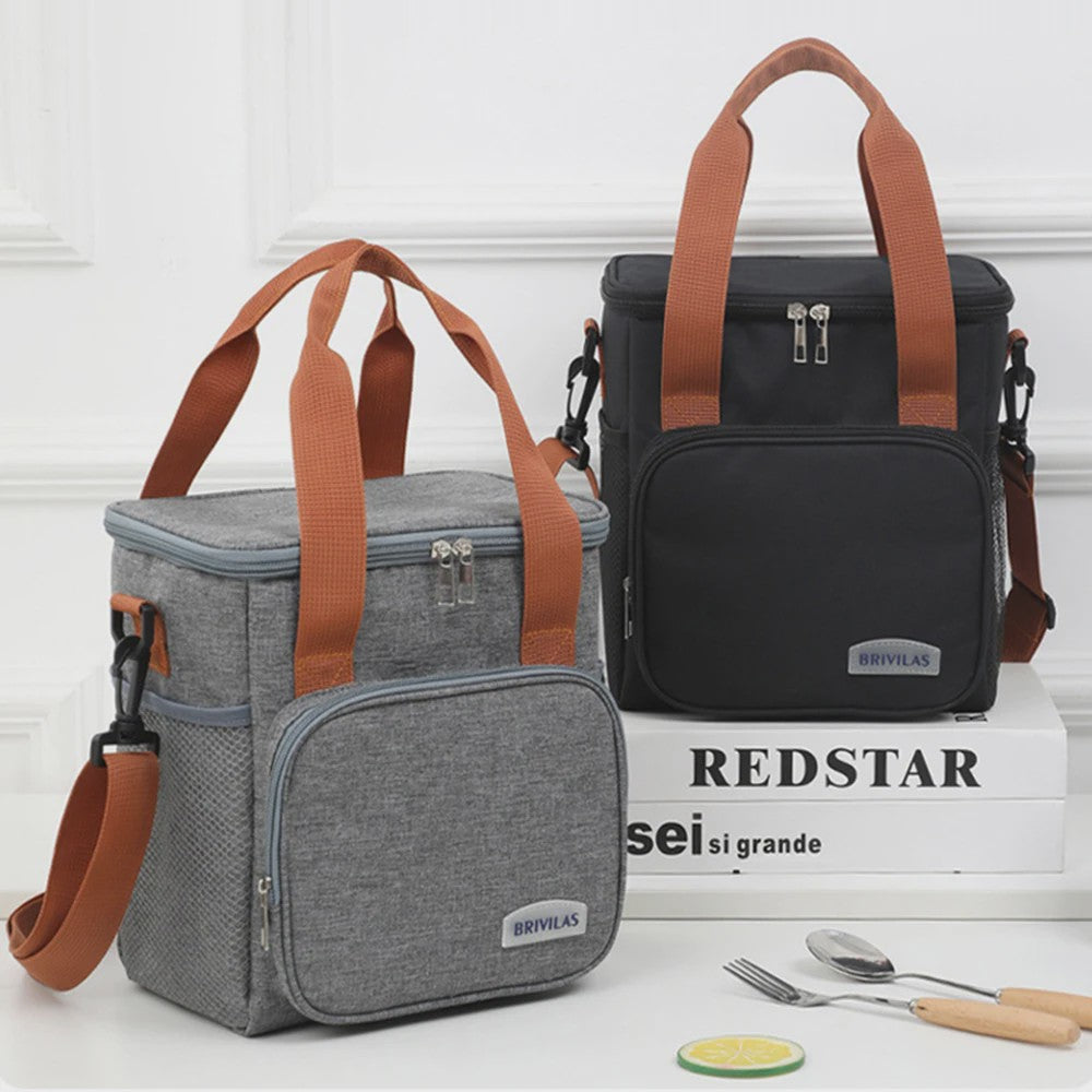 Moderne Lunchtas met Grote Capaciteit - Dubbele Isolatie & Crossbody Draagband