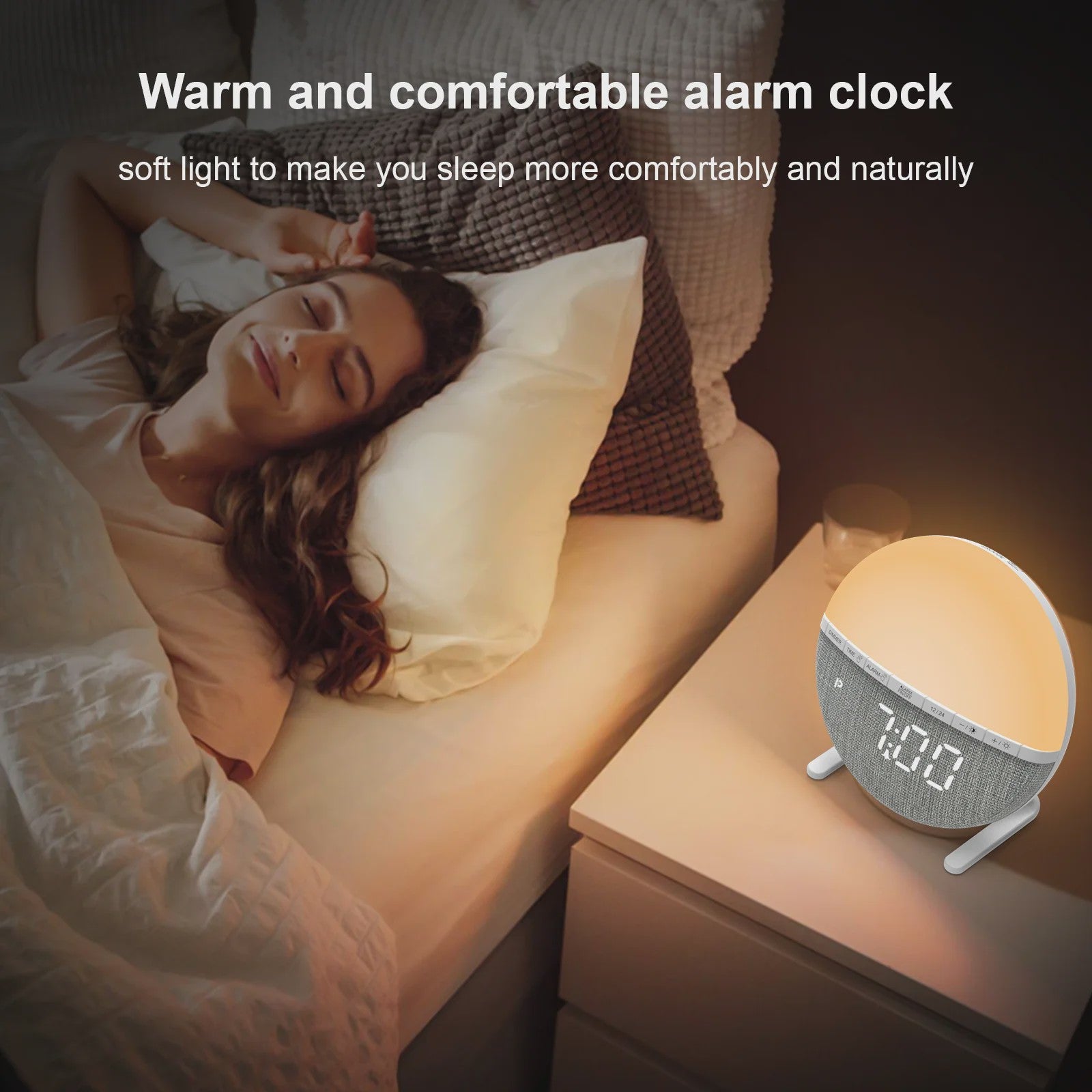 Sunrise Wekker met Wake-up Light, Nachtlamp en Sfeervolle Zonsopgang Simulatie