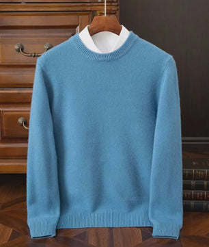 Heren Kasjmier Trui met Ronde Hals - Losse Pasvorm, Oversized - Herfst/Winter Collectie