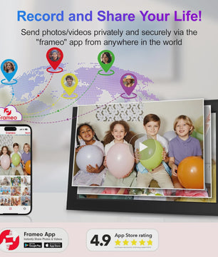 Frameo Smart WiFi Digitale Fotolijst 10.1 Inch HD Touchscreen met 32GB/64GB Opslag en Wandmontage