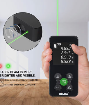 HILDA Laser Afstandsmeter 100M - Oplaadbaar met Hoekmeting en Digitale Meetlint Functie
