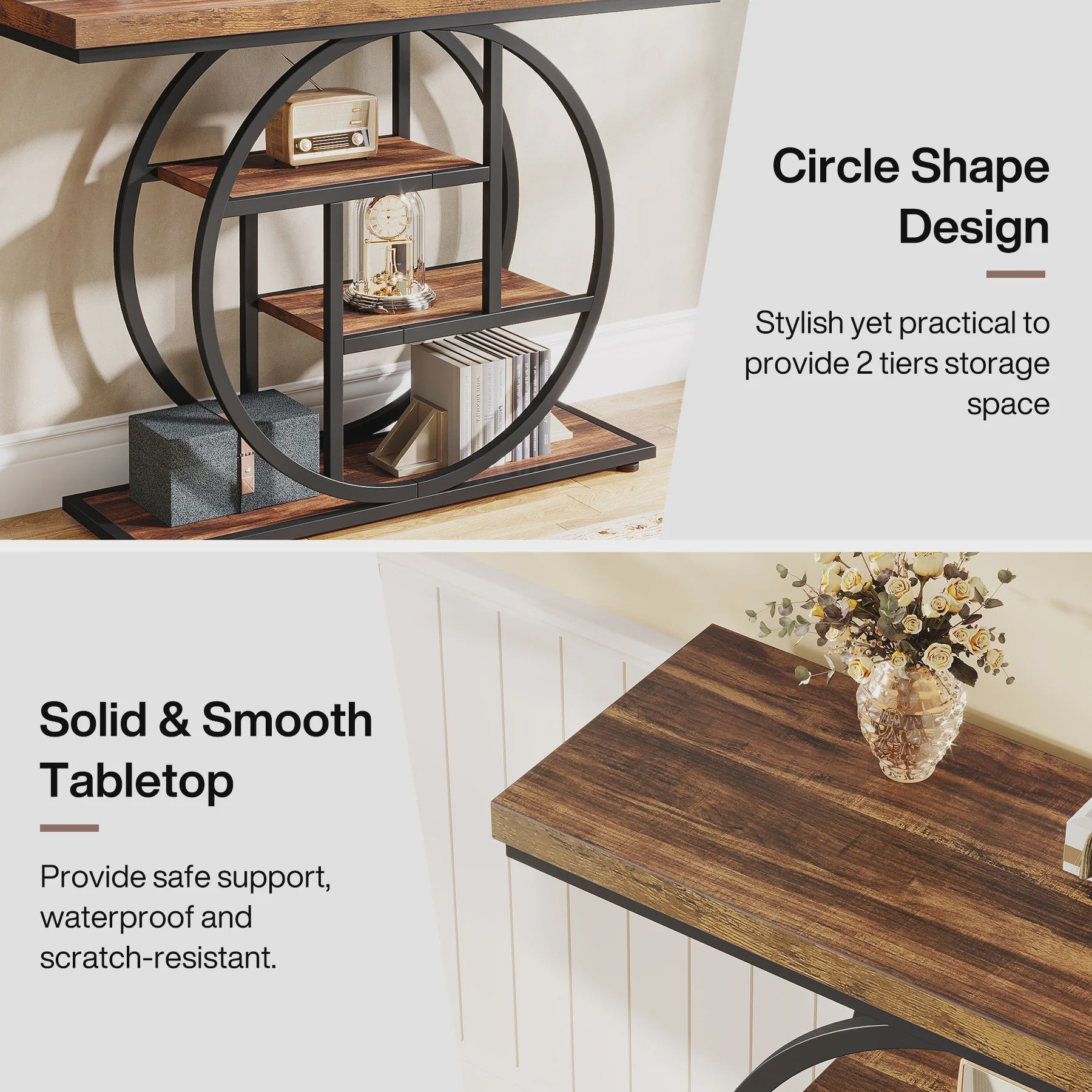 Industriële Console Tafel met 4 Niveaus - 105 cm - Entree Tafel & Bankje