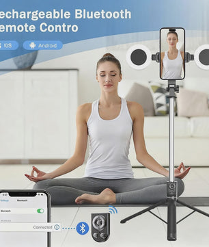 Selfie Statief met Ringlamp & Bluetooth Afstandsbediening - 180cm