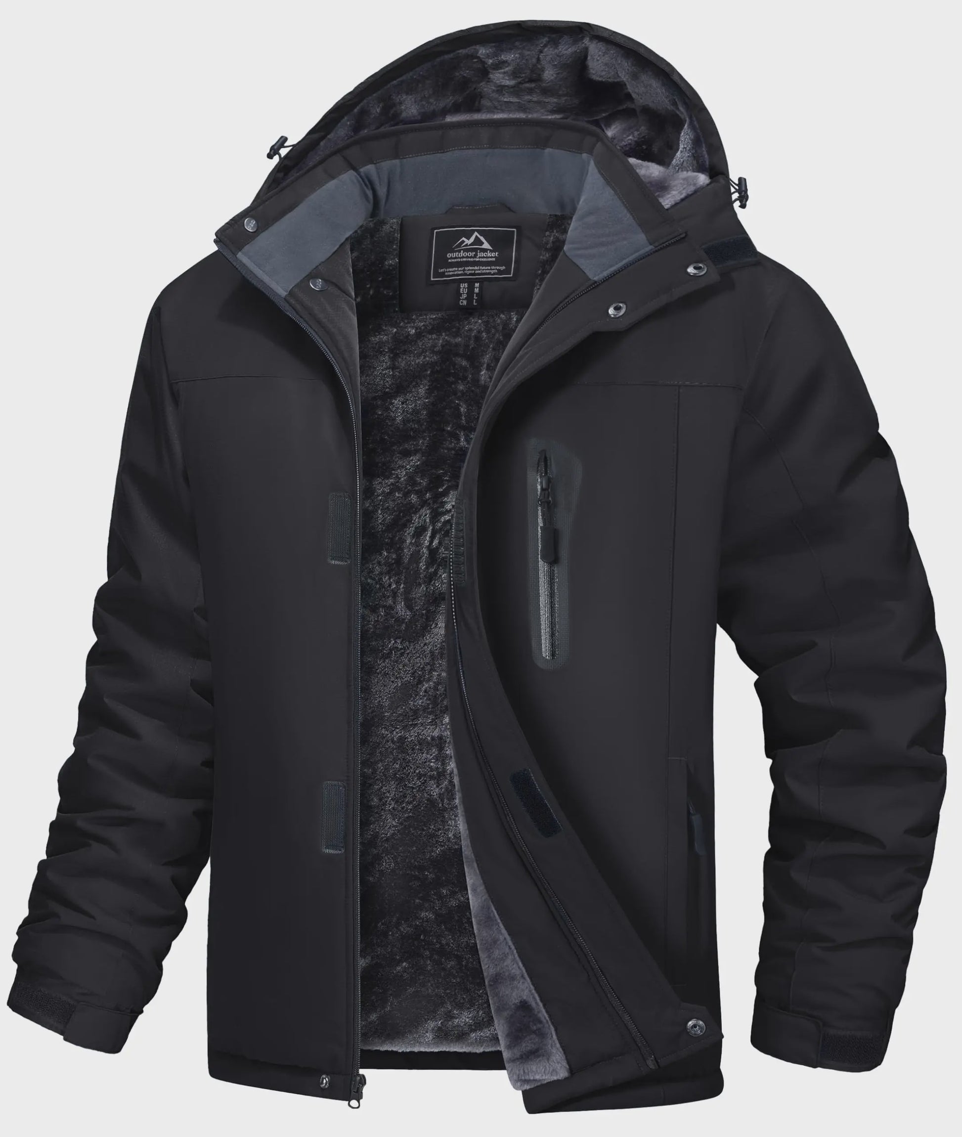 Heren Winterjas Waterdicht Fleece Warm Winddicht Met Capuchon voor Skiën, Snowboarden, Wandelen & Outdoor
