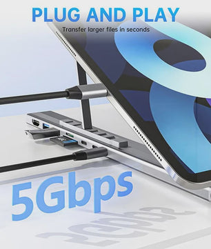 8-in-1 USB-C Laptop Stand & Docking Station - Universele Hub met HDMI & PD