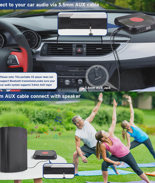 Draagbare CD Speler met Bluetooth 5.3, Oplaadbaar, Ingebouwde HiFi Speakers & USB