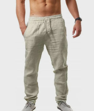 Herfst/Lente Heren Linnen Katoen Casual Broek - Losse Pasvorm & Comfort