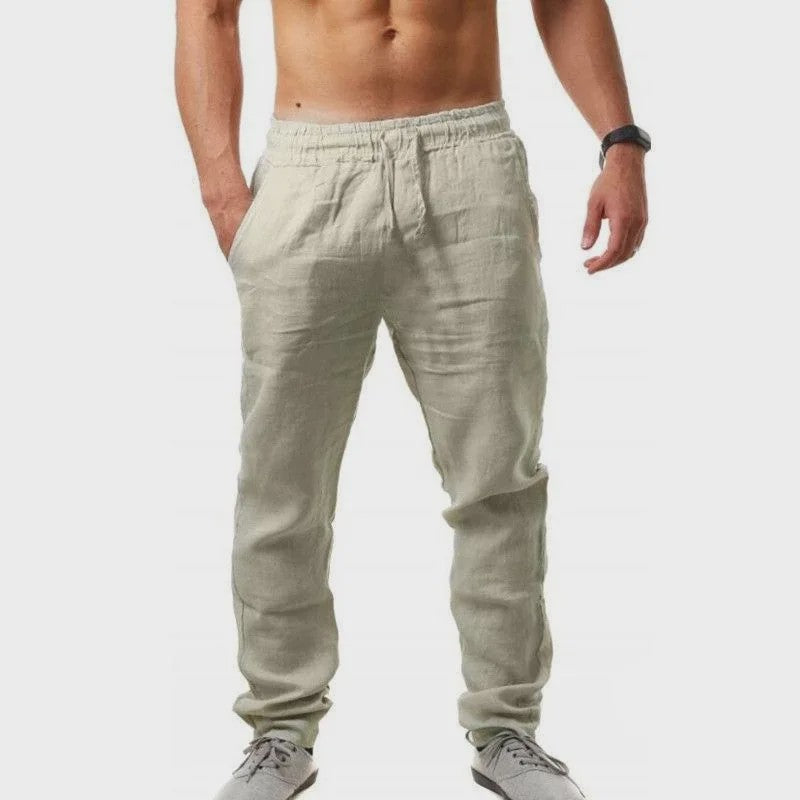 Herfst/Lente Heren Linnen Katoen Casual Broek - Losse Pasvorm & Comfort