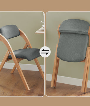 Opvouwbare Keukenstoelen met Gestoffeerde Zitting en Rugleuning - Set van 2
