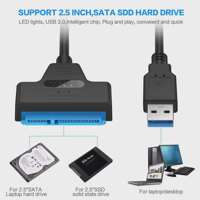 SATA naar USB 3.0/2.0 Adapterkabel - 6 Gbps voor 2.5 Inch HDD/SSD