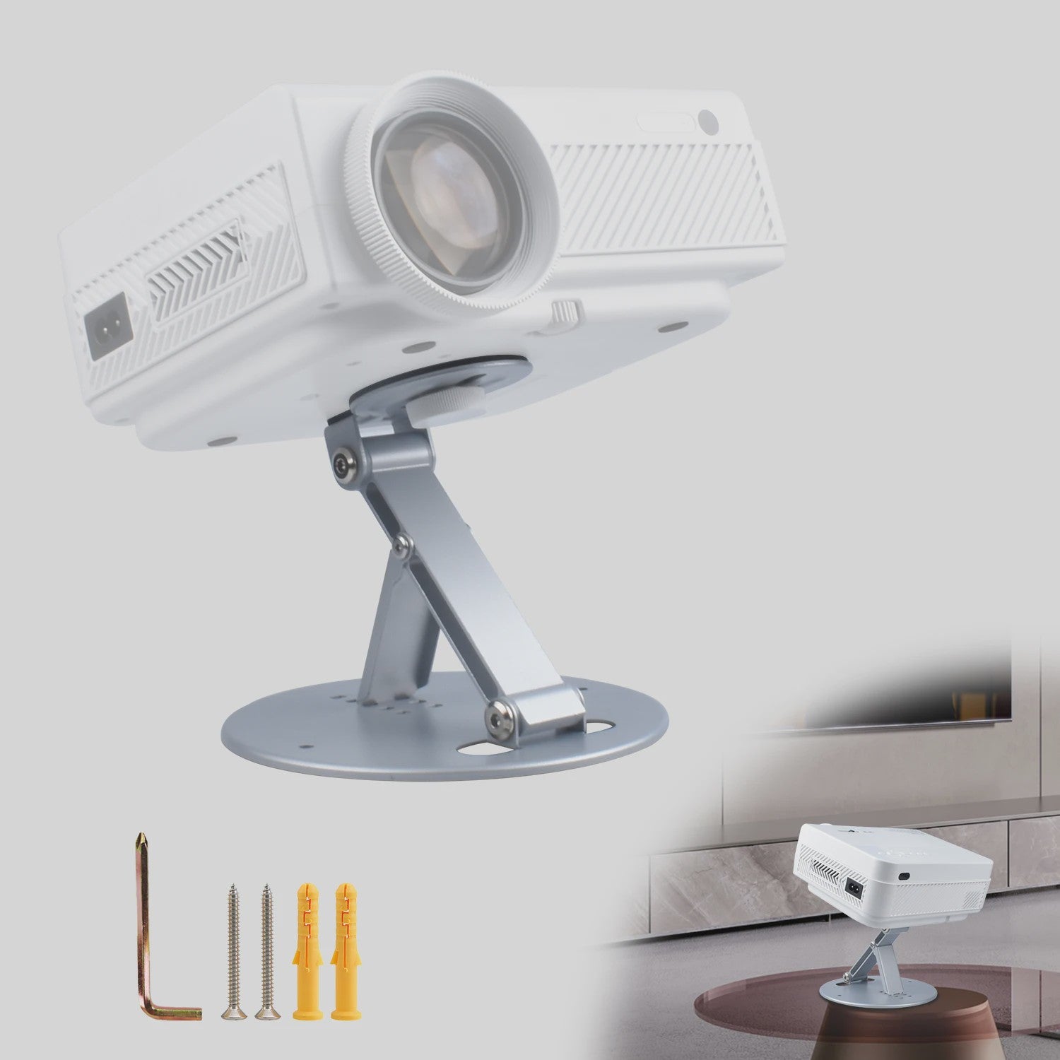 Universele 3-in-1 Projector Stand: Desktop, Muur & Plafond Montage