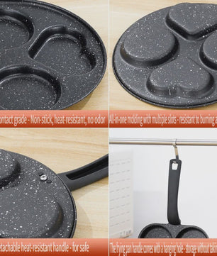 4-in-1 Koekenpan met Anti-aanbaklaag voor Eieren en Pannenkoeken