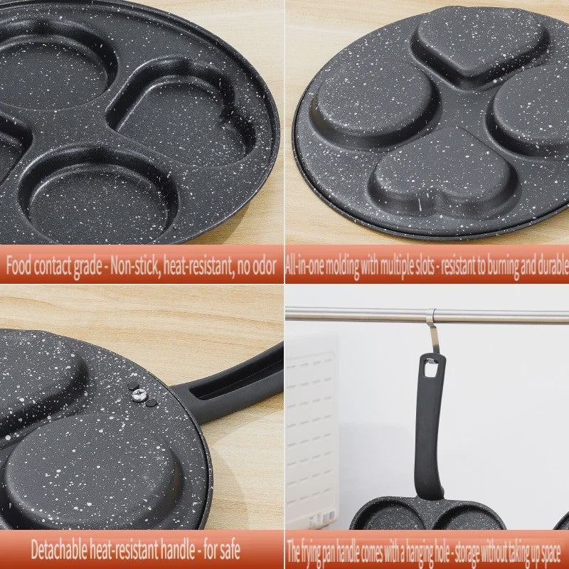 4-in-1 Koekenpan met Anti-aanbaklaag voor Eieren en Pannenkoeken