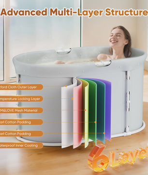 Portable Foldable Collapsible Deep Soaking Tub Adult Kids Spa Bath Barrel Ice Bath Hot Cold Therapy Baignoire Pliable Adullte