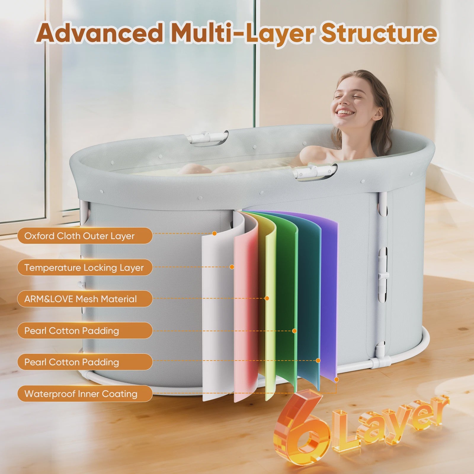Portable Foldable Collapsible Deep Soaking Tub Adult Kids Spa Bath Barrel Ice Bath Hot Cold Therapy Baignoire Pliable Adullte