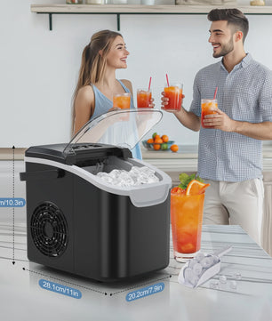 Draagbare IJsmachine 12kg/24H met 2 IJsvormen & Handvat - Snel en Compact