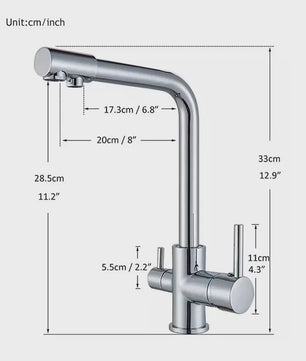 Keukenmengkraan met Dubbele Uitloop: Filterkraan voor Drinkwater & Warm/Koud Water