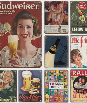 Retro Metal Bier Merk Poster - Decoratie voor Man Cave, Bar & Club