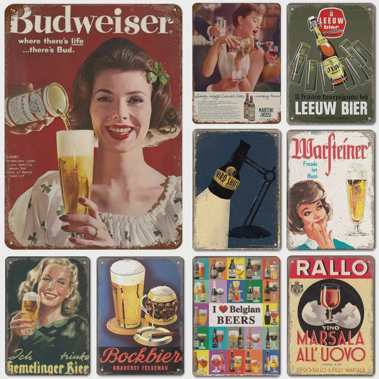 Retro Metal Bier Merk Poster - Decoratie voor Man Cave, Bar & Club