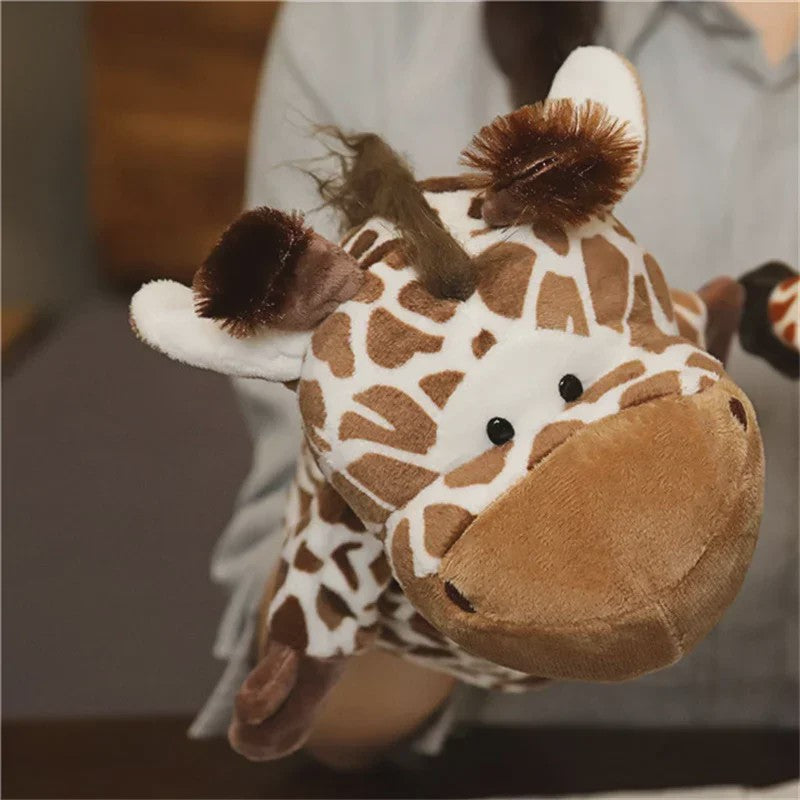 Zachte Pluche Handpoppen: Educatief Speelgoed & Knuffels voor Kinderen - Leeuw, Olifant, Konijn, Aap & Meer!