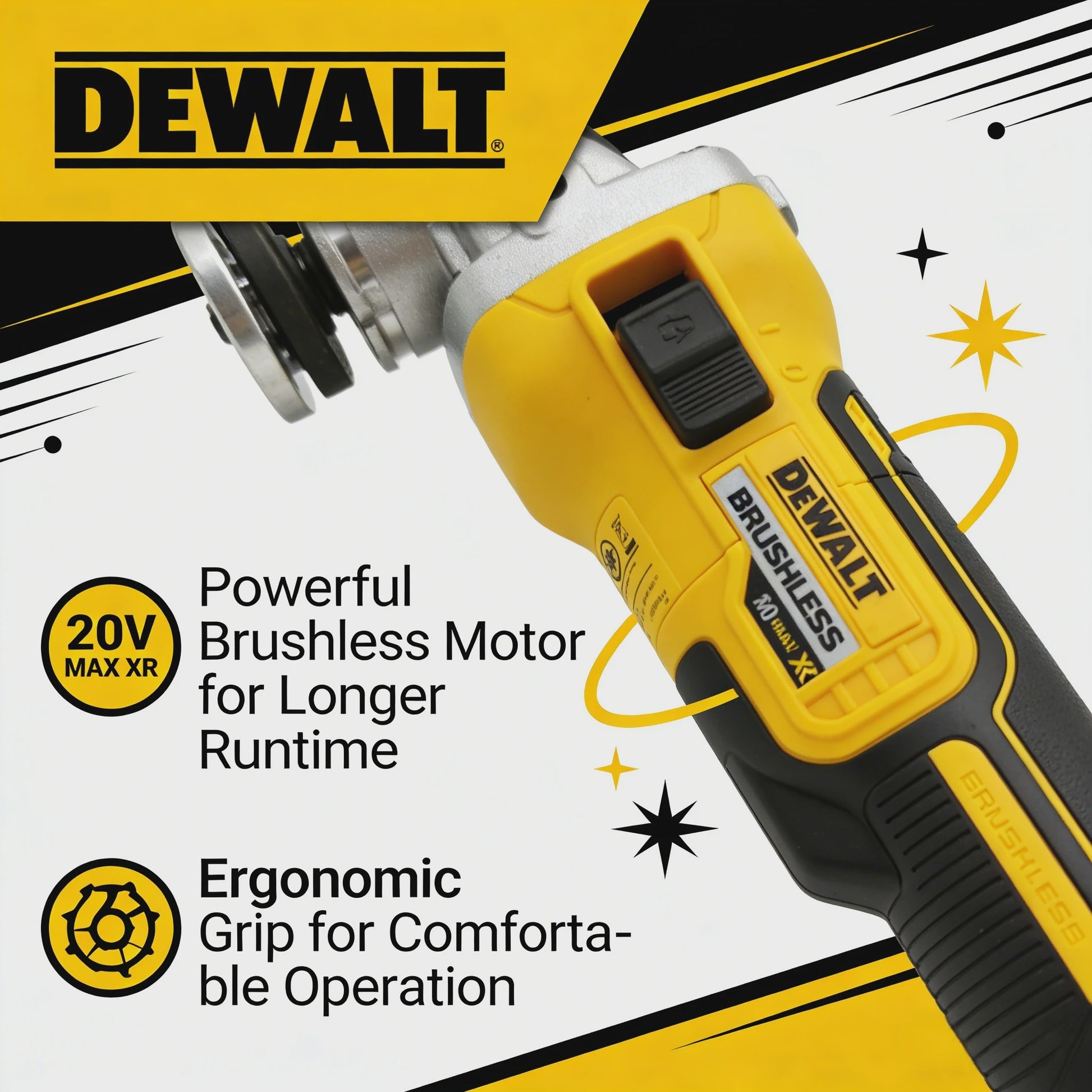 DeWalt DCG405N 20V Borstelloze Snoerloze Haakse Slijper (Solo)