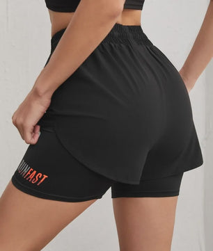Dames High Waist Yoga Shorts met Ingebouwde Legging - Comfort & Stijl voor Sport