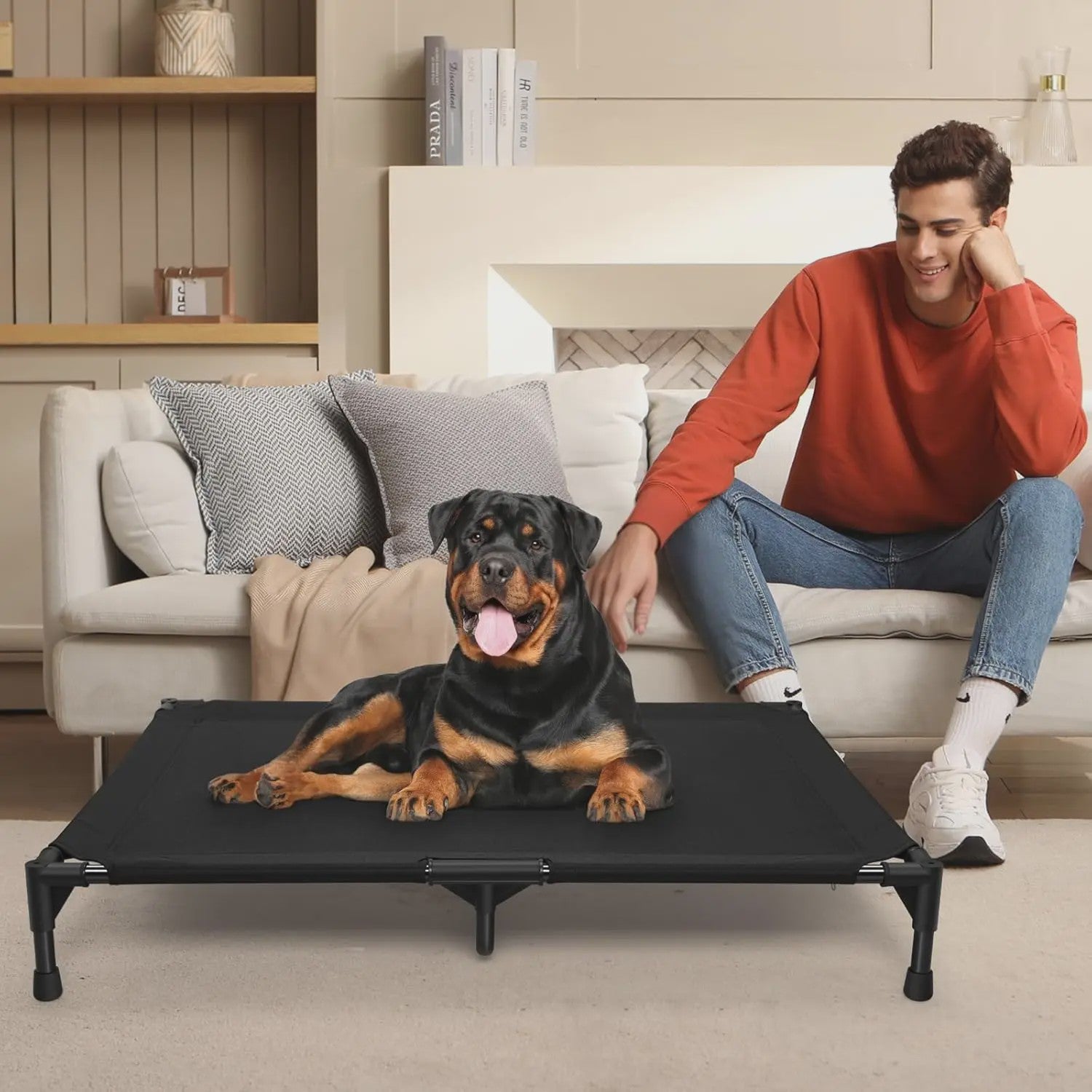 Verhoogd Hondenbed met Metalen Frame - Koel en Comfortabel voor Hond en Kat