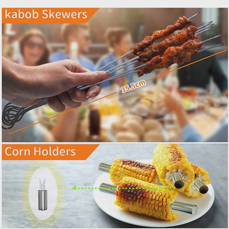 Complete Barbecue Set RVS - 15 Delig BBQ Gereedschap & Accessoires