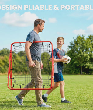 HOMCOM Trainingsrebounder Net - Verstelbare Hoek - 96x80x96 cm