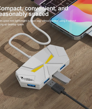 4/7 Poorts USB 3.0 Hub met Type-C Voeding - 5Gbps Docking Station voor Laptop & PC