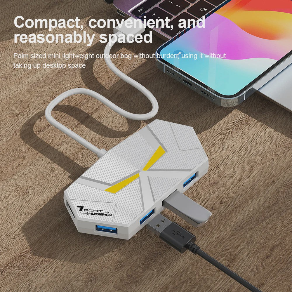 4/7 Poorts USB 3.0 Hub met Type-C Voeding - 5Gbps Docking Station voor Laptop & PC