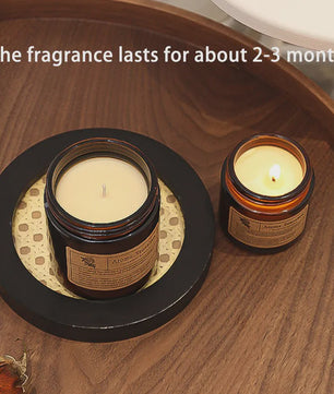 Aromatherapie Kaars in Bruin Glazen Pot - Geurkaars voor Huisdecoratie & Cadeau