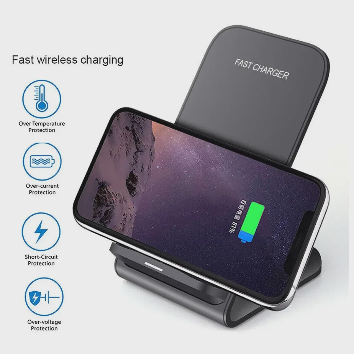 Universele Fast Wireless Charging Stand voor Smartphones
