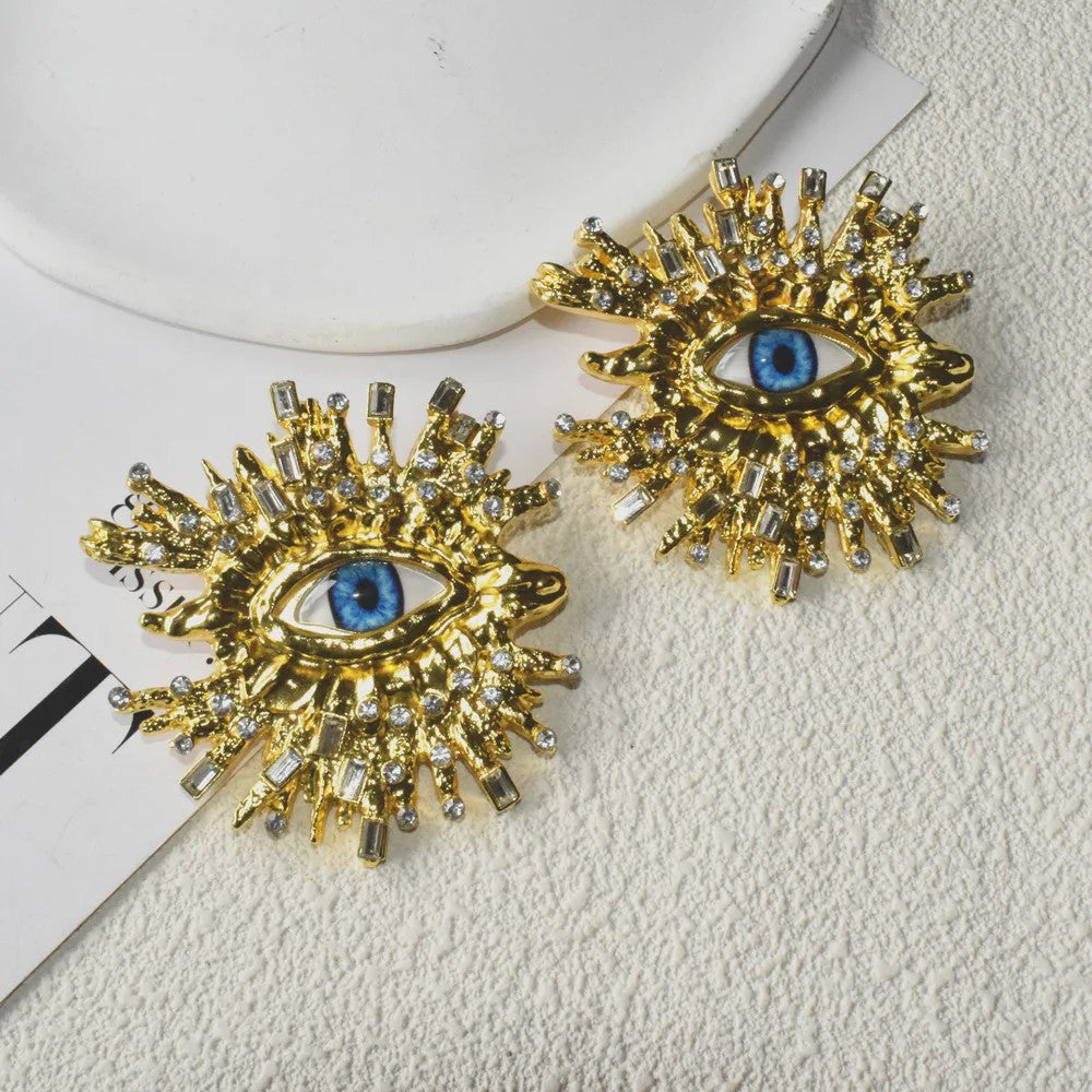 Gouden Baroque Oog Oorbellen - Statement Dames Sieraden