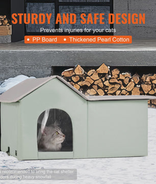 Verwarmd Kattenhuis Buiten - Waterdicht & Verstelbare Temperatuur voor de Winter