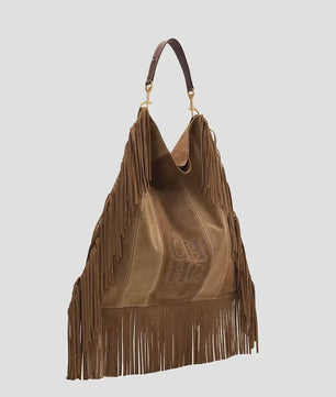 CH Dames Hobo Tas met Franjes - Suèdelook, Grote Capaciteit, Schoudertas & Crossbody